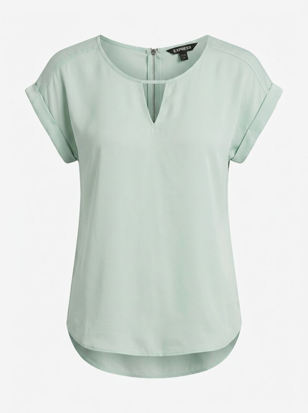 Express Green V-Neck Lightweight Stretch Blouse Women Size XS